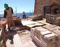 obras en el castillo de Águilas